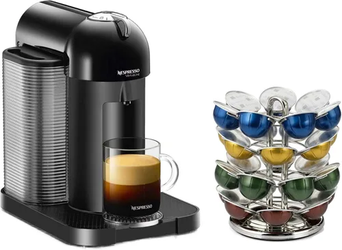 Vista 6 de Nifty Vertuoline - Carrusel de cápsulas de café, acabado de níquel cromado, soporte para cápsulas de 28 cápsulas, gira 360 grados, plataforma Lazy