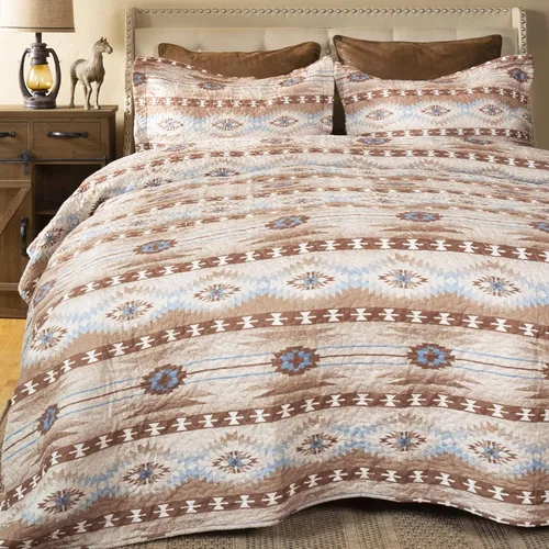 Vista 10 de CARSTENS, INC. Western Aztec Country - Juego de ropa de cama de microfibra de 3 piezas, juego de edredón de microfibra de 3 piezas, Wrangler Western