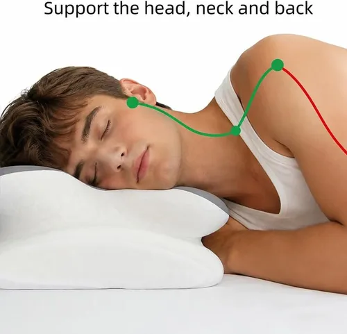 Vista 7 de Almohada cervical de espuma viscoelástica para soporte de Gris Oscuro