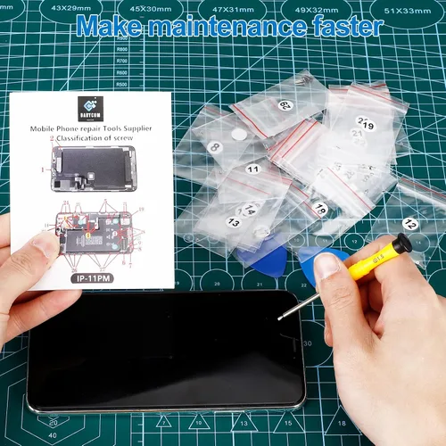 Vista 4 de DARYCOM - Juego completo de tornillos con herramientas para iPhone 11 Pro Max 2019 A2218 A2161 A2220 6.5 pulgadas, kit de herramientas de reparación