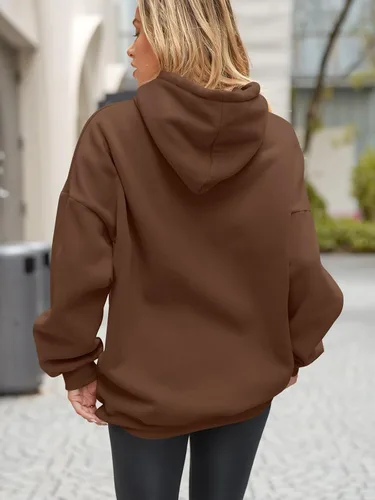 Vista 2 de EFAN Sudaderas con capucha de gran tamaño para mujer, sudaderas de forro polar con capucha, suéteres casuales y cómodos, ropa de moda de otoño 2024