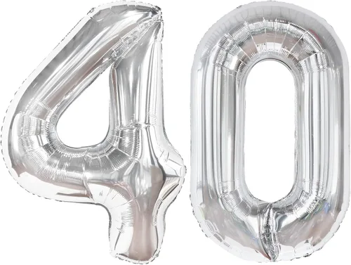 Vista 13 de KatchOn Globos negros de aluminio con el número 40 para decoración