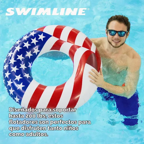 Vista 6 de Swimline Pool Ring – Inflatable Lounge Float with Fun Design for Adults & Teens – Durable Vinyl Ring for Pool, Lake, or Beach – Easy to Inflate and