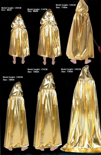 Vista 4 de Unisex capa con capucha Role Cape familia batas trajes de longitud completa