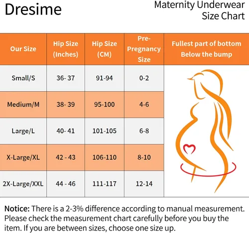 Vista 5 de Dresime Paquete de 6 ropa interior de maternidad de algodón para mujer, mezcla