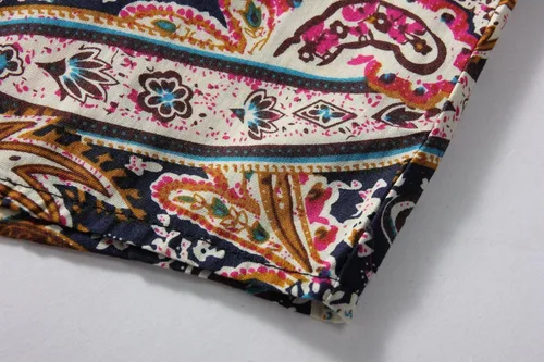 Vista 5 de SSLR Camisa de manga larga con estampado de cachemira de algodón para hombre