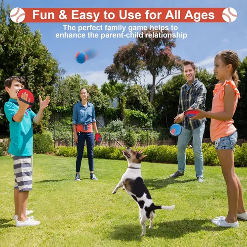 Vista 5 de Wedopro Juego de Lanzar y Atrapar Pelota, Guante de Béisbol para Niños Pequeños y Juguetes de Pelota para Atrapar, Juegos al Aire Libre para Niños