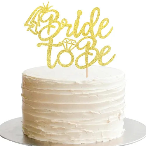 Vista 13 de 1 decoración de pastel de novia con anillo de purpurina para despedida de soltera, decoración para boda, compromiso, despedida de soltera, Oro