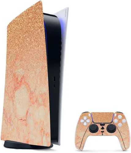 Vista 14 de MightySkins - Skin para juegos para PS5 / Playstation 5 Bundle – Mármol ámbar Envoltura protectora de vid Fácil de aplicar y cambiar