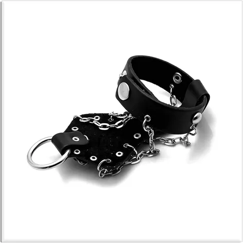 Vista 5 de Xusamss Punk Rock Alloy Skull Hand Rivet Chain Cuff Bracelet,7"-8