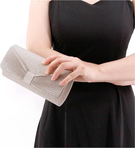 Vista 4 de Naimo - Deslumbrante bolsa pequeña de solapa, con cadena desmontable para eventos nocturnos.