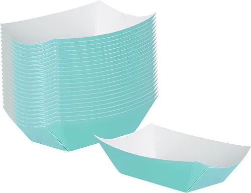 Vista 25 de Restaurantware -Bio Tek - Bandejas de alimentos de 2 onzas, 400 bandejas de papel desechables para alimentos, resistentes, a prueba de grasa, botes