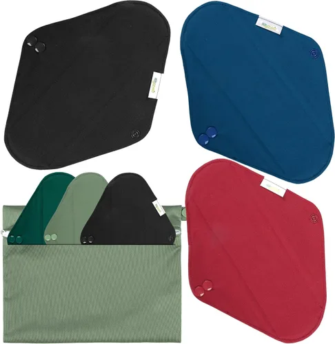 Vista 13 de wegreeco Almohadillas menstruales reutilizables de carbón – Almohadillas sanitarias reutilizables Forros de bragas reutilizables Almohadilla