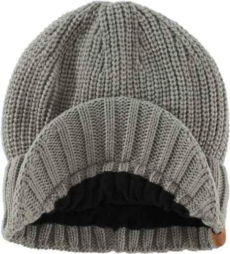 Vista 2 de Home Prefer - Gorro de punto grueso de invierno con visera para hombre