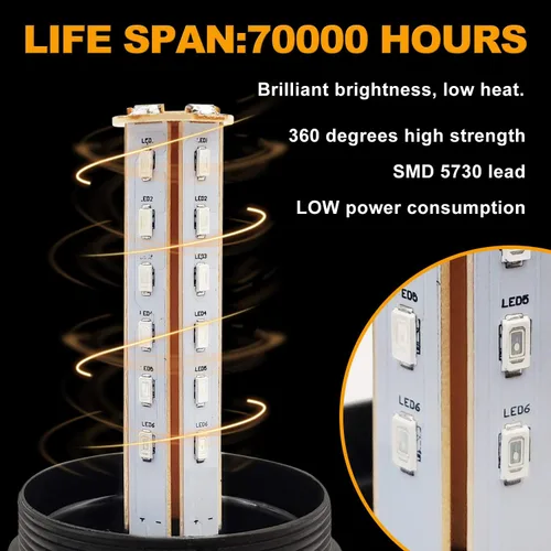Vista 2 de Luz estroboscópica LED, luces intermitentes de seguridad de emergencia de 12 V-24 V con cable magnético y cable recto de 16.4 pies para vehículo