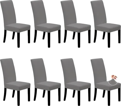 Vista 12 de Easy-Going - Juego de 2 fundas elásticas para sillas de comedor, fundas para sillas de comedor, fundas para sillas Parsons para comedor, ceremonia