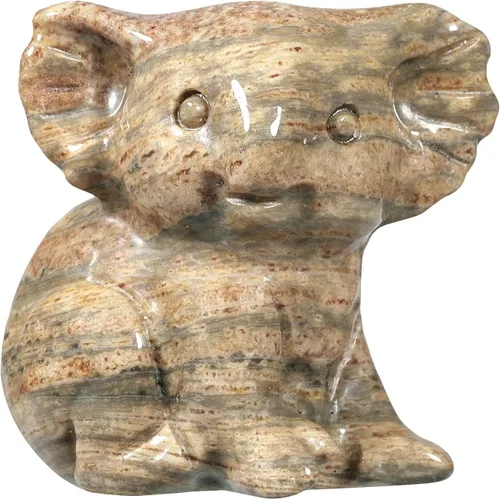 Vista 6 de Amogeeli Figura de koala de cristal curativo, escultura de animales de estatua de oso de koala tallada a mano para decoración del hogar y la oficina