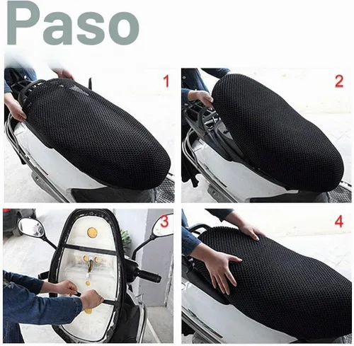 Vista 3 de Funda de asiento AUTUT para motocicleta de malla Breathable Moped Seats Cover 3D Spacer Mesh Fabric Soft Anti-Slip Cushion Seat(XXL, Dark Red)