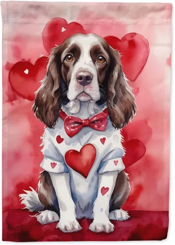 Vista 59 de Caroline's Treasures DAC5252GF Affenpinscher - Bandera de jardín con texto en inglés "My Valentine", bandera decorativa para patio exterior, patio