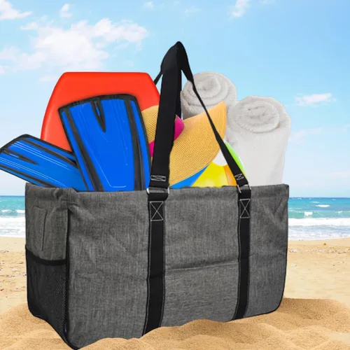 Vista 147 de NGIL Bolsa de comestibles reutilizable extra grande plegable de gran tamaño para comestibles, almacenamiento, picnic, playa, Estampado