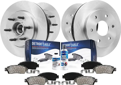 Vista 66 de Detroit Axle - Kit de frenos para Land Rover LR3 2005-2009, Rotores de freno deportivos Range Rover 2006-2009 y pastillas de freno de cerámica 2007