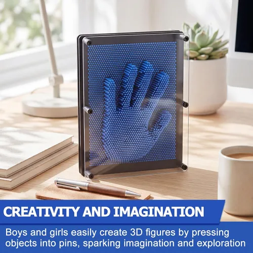 Vista 7 de Jenaai Paquete de 2 tableros de arte con pines 3D extra grandes de 10 x 8 pulgadas, tablero de arte de plástico sensorial, juguete sensorial