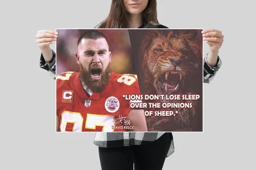 Vista 3 de Póster de Travis Kelce con cita motivacional, carteles inspiradores de fútbol para decoración deportiva, coaching, arte de pared, mentalidad
