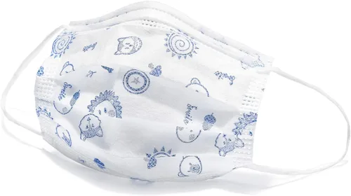 Vista 4 de Albatross Health New England Paquete de 50 mascarillas desechables para niños. Transpirable de 3 capas, antipolvo, saliva, smog para niños y niñas