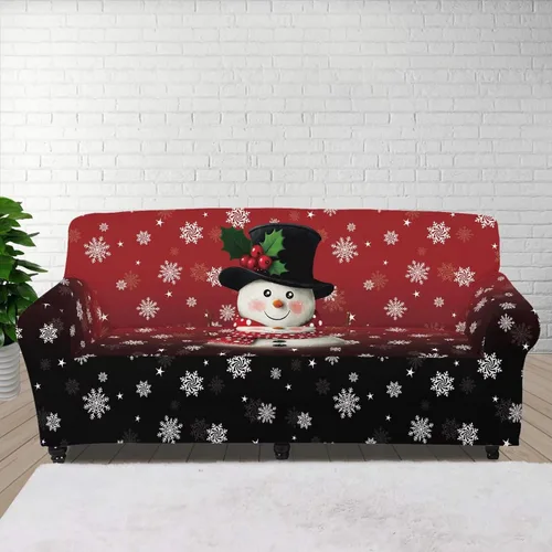Vista 101 de Boatee Fundas de sofá de 1 pieza con diseño de copo de nieve azul, fundas elásticas para sofá, 1 cojín, protección de muebles, decoración para sala