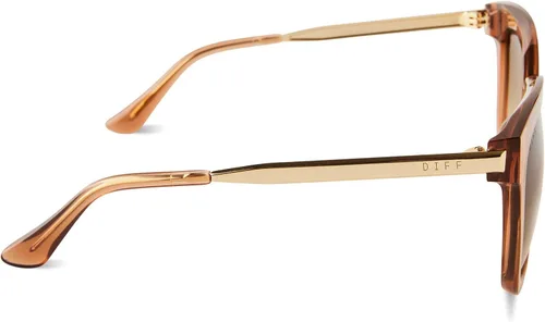 Vista 5 de DIFF Bella - Lentes de sol cuadrados de gran tamaño para mujer, protección polarizada UV400, azúcar moreno + degradado de bronce, Azúcar Moreno