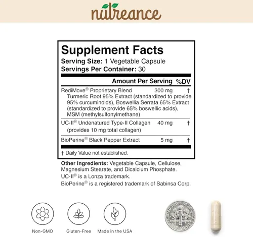 Vista 4 de Suplemento natural de apoyo articular - Sin OGM, sin gluten Eases Everyday Stiffness, Aches, and Joint Discomfort for Flexible Movement and an