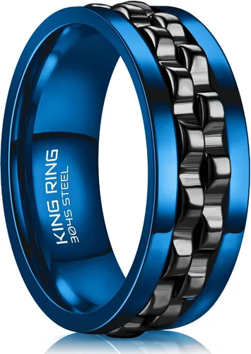 Vista 15 de King Ring Anillos giratorios de engranajes de 0.315 pulgadas – Anillos para ansiedad ultra pulidos para hombres y mujeres – Diseñado en Estados