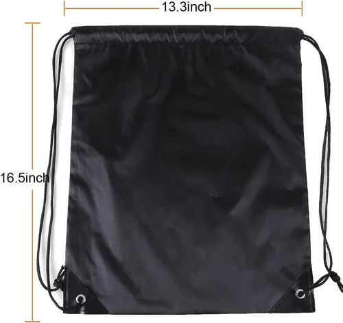 Vista 2 de CODOBON Mochila con cordón a granel Draw String Bags Cinch Bolsa de poliéster para deporte de gimnasio, Negro -, Classic