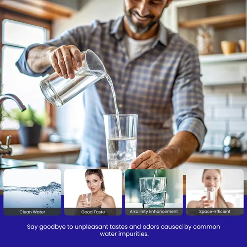 Vista 5 de Crystal Quest Cartucho de jarra de filtro de agua alcalinizante, filtración avanzada para agua limpia y saludable, mejora la mineralización, diseño