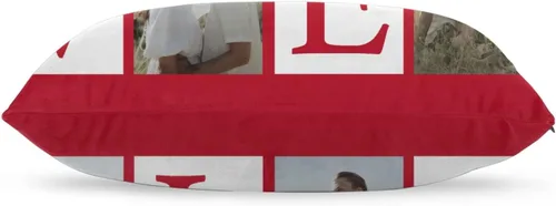 Vista 9 de Fundas de almohada de algodón personalizadas con collages de fotos de 12 x 20 pulgadas, fundas protectoras de almohada personalizadas con cremallera