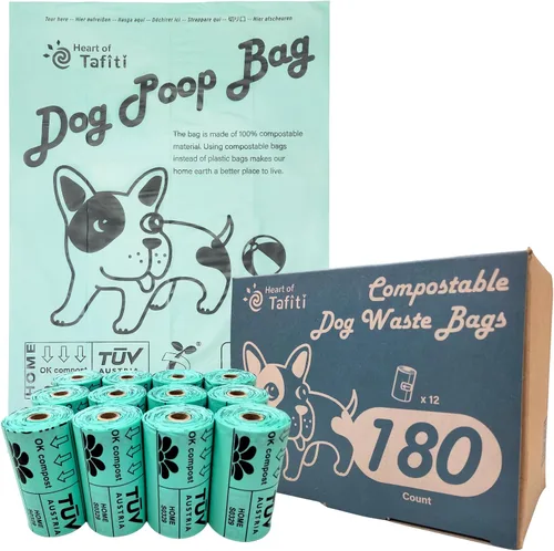 Vista 7 de Home Bolsas compostables para excrementos de perro, bolsas de basura de perros a base de plantas, extragruesas y a prueba de fugas, bolsas planas