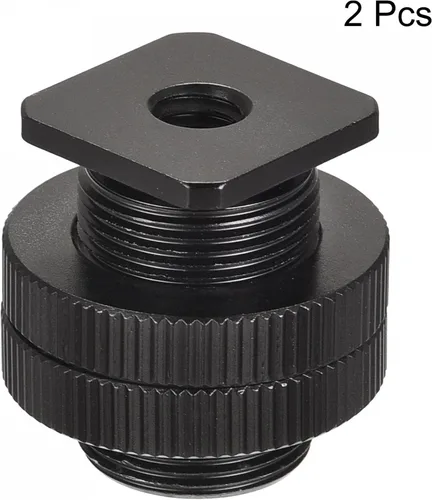 Vista 3 de uxcell Adaptador de soporte de micrófono, hembra de 1/4 pulgadas a 5/8 pulgadas macho 0.98 pulgadas, adaptador de tornillo de conversión