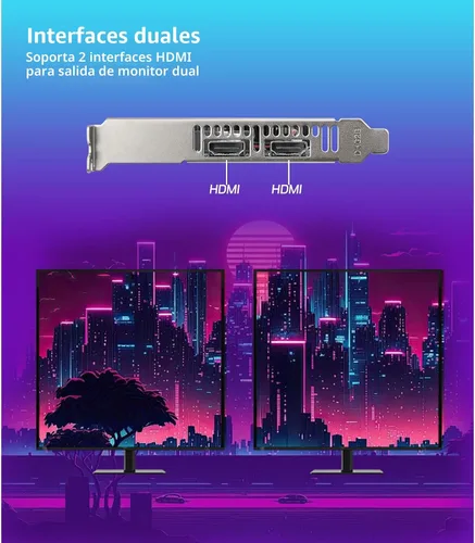 Vista 7 de MOUGOL Tarjeta gráfica AMD Radeon R7 350 4GB GDDR3 de perfil bajo, 2