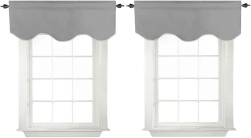 Vista 12 de Turquoize - Cenefa opaca para ventanas de cocina/baño/sala de estar/dormitorio con aislamiento térmico, cenefa festoneada con bolsillo para Aqua