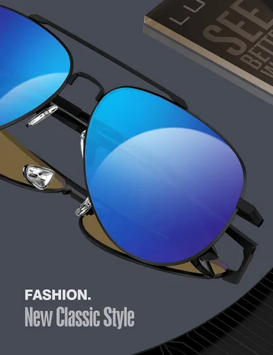 Vista 14 de LUENX, Aviator - Gafas de sol polarizadas, para hombres y mujeres, protección UV 400, con funda 60MM