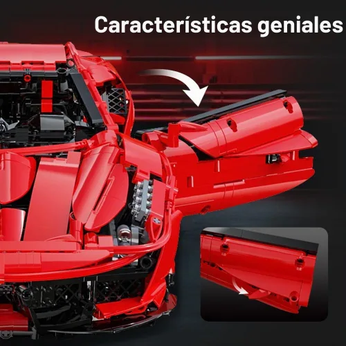 Vista 5 de CaDA Master C61042W Kit de Construcción de Super Coche, Coche de Control Remoto MOC, Juego de Bloques de Coche de Escala Coleccionista RC 1:8