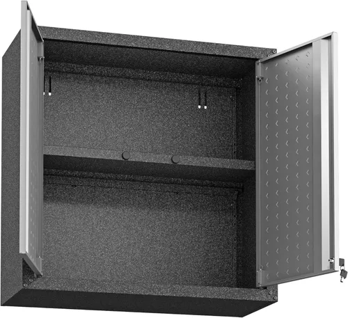 Vista 5 de Manhattan Comfort Fortress - Armario de almacenamiento flotante para garaje, negro/gris