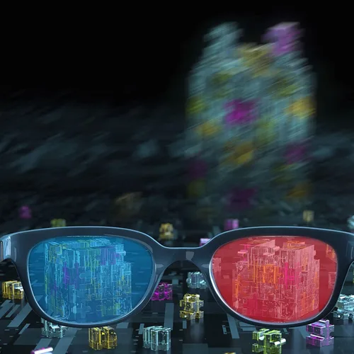 Vista 5 de craftshou Paquete de 4 lentes 3D rojo y azul, gafas de visión 3D para juegos de películas cian, estilo anaglifo cian, cine en casa