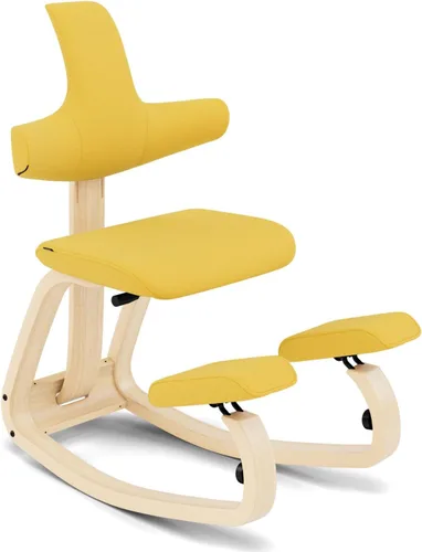 Vista 13 de Varier ThatSit Balans Silla ergonómica ajustable con respaldo, 10 años de garantía limitada, diseñada por Peter Opsvik, color natural/negro