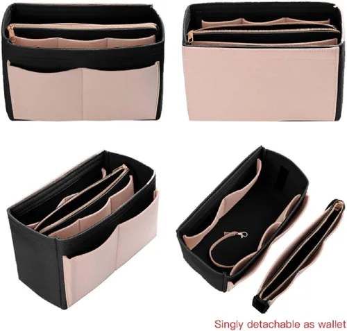 Vista 3 de ZTUJO Organizador de bolso, organizador de bolsa de fieltro con cremallera de metal, bolso y moldeador de bolso, para Speedy Neverfull Tote, 7