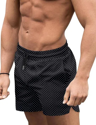 Vista 32 de COOFANDY Men's Swim Trunks Quick Dry Board Shorts Swimwear Bathing Suit Un negro