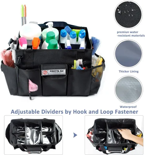 Vista 2 de Organizador de Limpieza para Suministros de Limpieza con Bolsillos para Artículos Esenciales de Limpieza del Hogar, Organizador de Limpieza, Bolsa