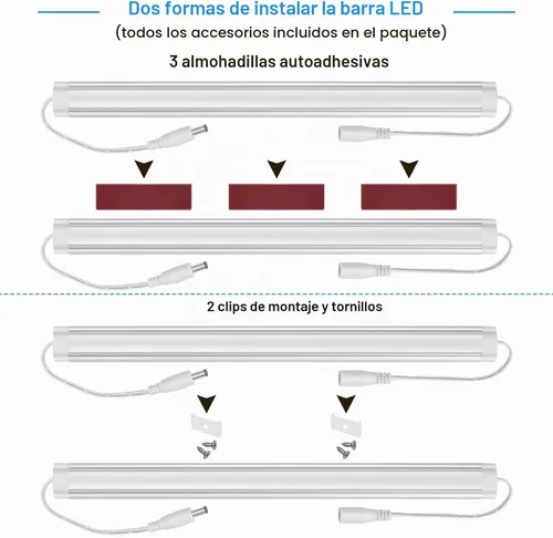 Vista 5 de Litever Kit de iluminación LED para debajo del gabinete, súper brillante, 6 barras de luz delgadas de 12 pulgadas, 31 W, 2000 lúmenes, regulable