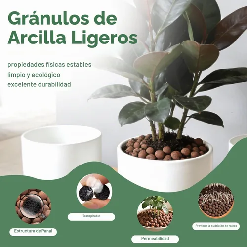 Vista 2 de Halatool - Guijarros de arcilla de leca de 2 libras para plantas, bolas hidrográficas de 0.157 a 0.630 pulgadas