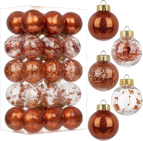 Vista 18 de Briful Bolas de Navidad de plástico transparente inastillables de 3.150 in/3.15 pulgadas, juego de bolas de Navidad decorativas transparentes